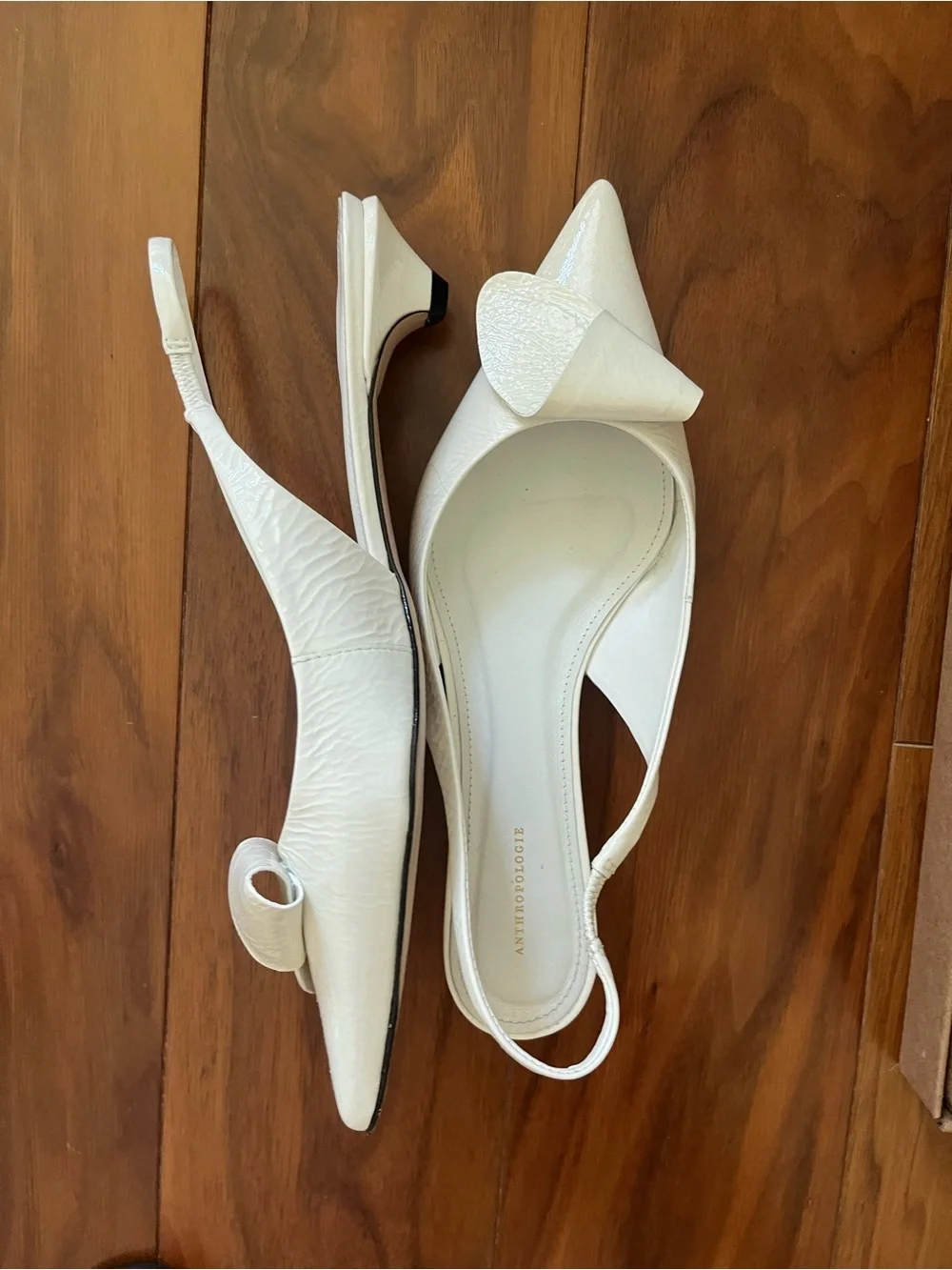 White slingbacks detailed slingbacks